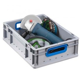 Bac Euro poignées ouvertes ProfiPlus EuroBox 412 gris/bleu Allit