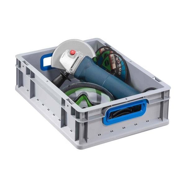 Bac Euro poignées ouvertes ProfiPlus EuroBox 412 gris/bleu Allit