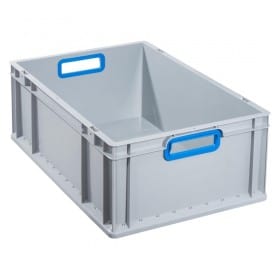 Bac norme Europe 600x400 avec poignées bleues