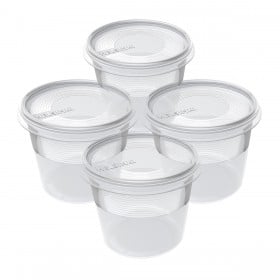 4 Boîtes pour frigidaire et congélateur rondes 300 ml Plast team