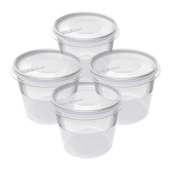 4 Boîtes pour frigidaire et congélateur rondes 300 ml Plast team