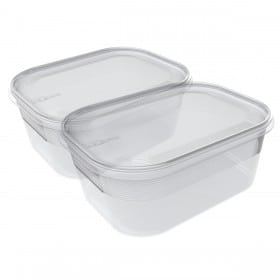 2 Boîtes rectangulaires pour frigo et congélateur 1,4 litres Plast team