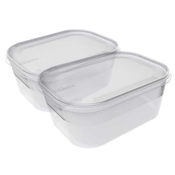 2 Boîtes rectangulaires pour frigo et congélateur 1,4 litres Plast team