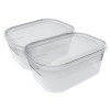 2 Boîtes rectangulaires pour frigo et congélateur 1,4 litres Plast team