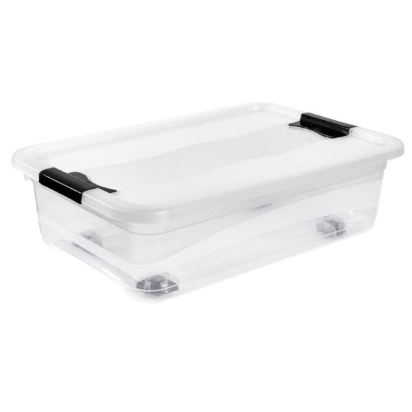 Boîte de rangement sous lit avec roulettes 28 litres Keeeper