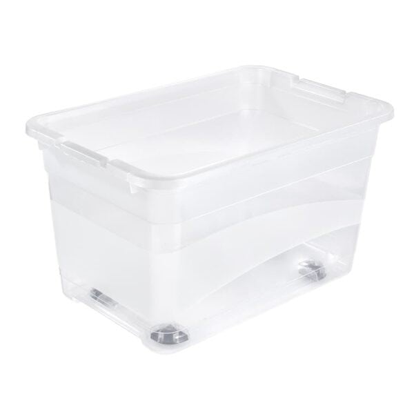 Grande Boîte transparente à roulettes pour ranger les jouets 52 litres KEEEPER