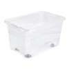 Grande Boîte transparente à roulettes pour ranger les jouets 52 litres KEEEPER