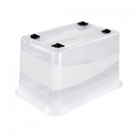 Grande Boîte transparente à roulettes pour ranger les jouets 52 litres Keeeper