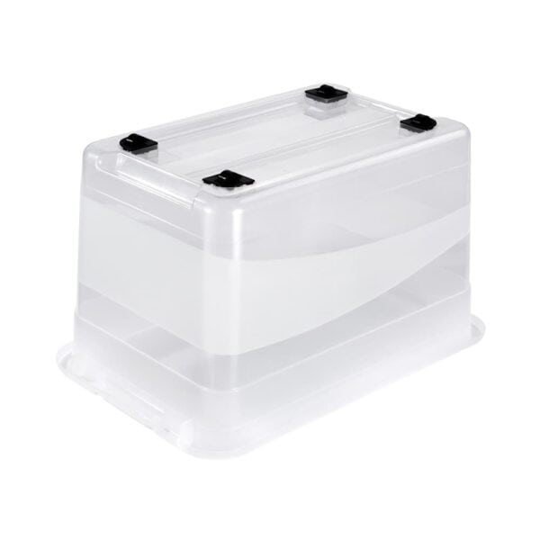 Grande Boîte transparente à roulettes pour ranger les jouets 52 litres Keeeper