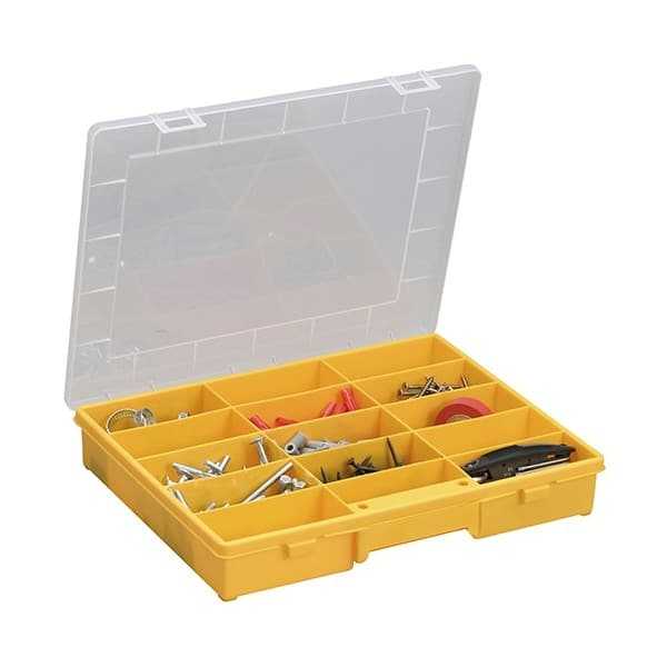Boîte de rangement jaune 15 compartiments Basic Allit