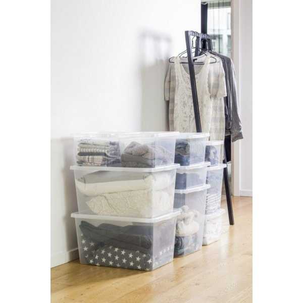 Petite boite empilable transparente avec couvercle Plast team