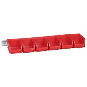 Lot de 6 bacs à bec rouge Taille 2 avec rail ProfiPlus Allit