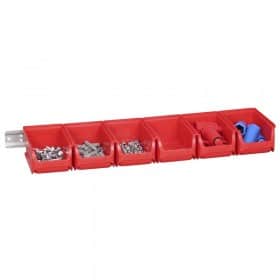 Lot de 6 bacs à bec rouge Taille 2 avec rail ProfiPlus Allit