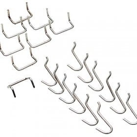 20 crochets chromés pour panneau mural pour Outils Allit