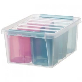 Boîte de rangement transparente avec 6 casiers de couleurs SMARTSTORE