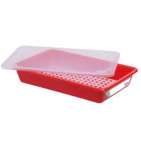 Bac alimentaire plat 5 litres HACCP avec couvercle et grille Gilac