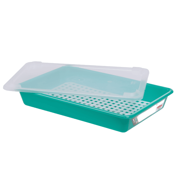 Bac alimentaire plat 8 litres HACCP avec couvercle et grille Gilac