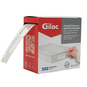 Etiquettes DLC repositionnables - rouleau de 350 GILAC