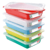 Lot de 5 Bacs plats témoins avec couvercle 3 litres HACCP GILAC