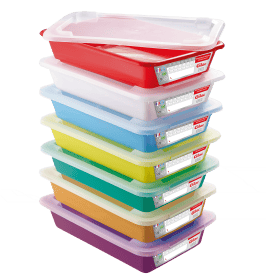 Lot de 7 Bacs plats témoins avec couvercle 3 litres HACCP GILAC