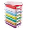 Lot de 7 Bacs plats témoins avec couvercle 3 litres HACCP GILAC