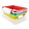 Lot de 5 Bacs plats témoins avec couvercle 3 litres HACCP GILAC