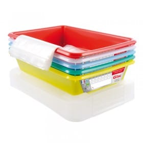 Lot de 5 Bacs plats témoins avec couvercle 8 litres HACCP GILAC