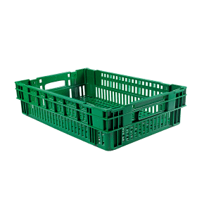 Caisse alimentaire ajourée empilable emboitable 27 litres en plastique recyclé GILAC