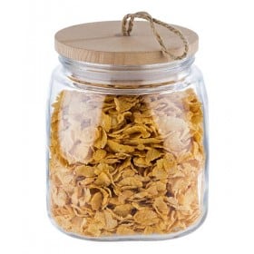Bocal de conservation en verre avec couvercle en pin