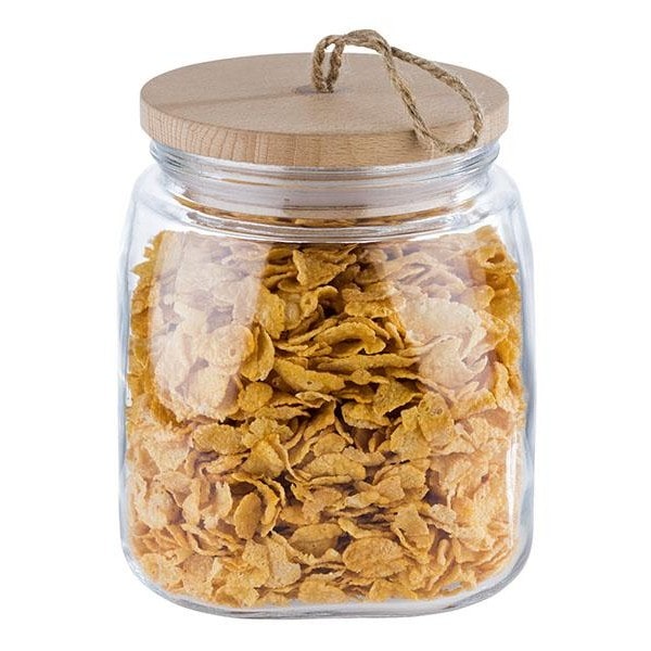 Bocal de conservation en verre avec couvercle en pin
