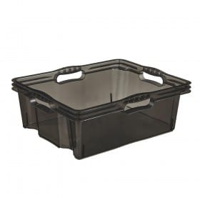 Caisse de rangement transparente plate 16 litres