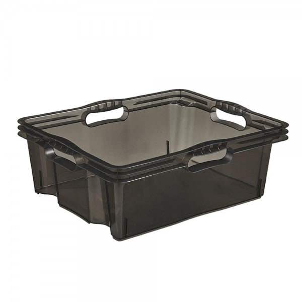 Caisse de rangement transparente plate 16 litres