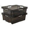 Caisse de rangement transparente plate 16 litres