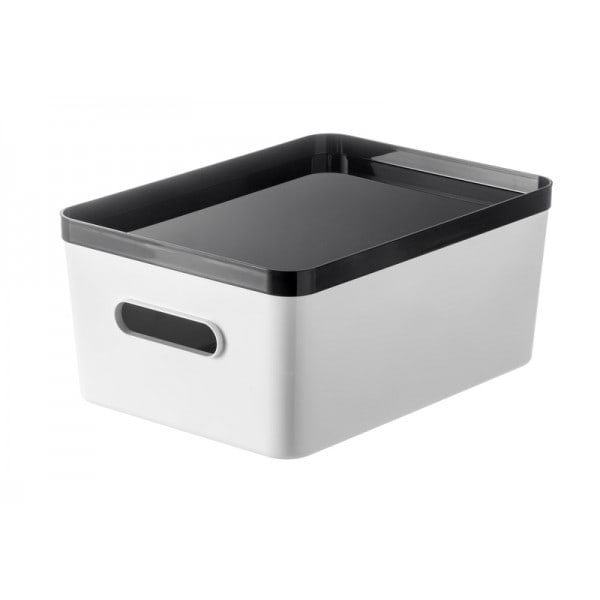 Couvercle gris pour bac de rangement L