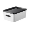 Couvercle gris pour bac de rangement L
