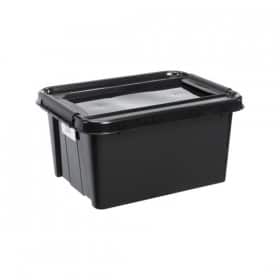 Boîte de rangement Noire 32 litres pour Garage en Plastique Recyclé