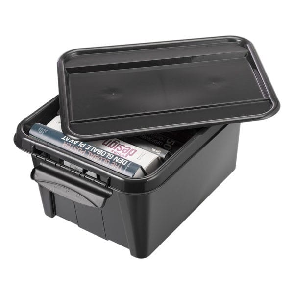 Boîte de rangement robuste Noire 32 litres pour Garage