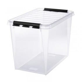 Grande Caisse de rangement 61 litres avec couvercle et clips
