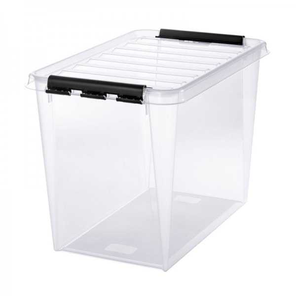 Grande Caisse de rangement 61 litres avec couvercle et clips