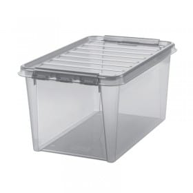 Grande Boîte de rangement grise transparente 47 litres