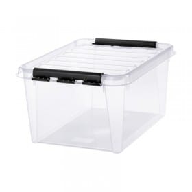 Boîte de rangement transparente avec couvercle 32 litres