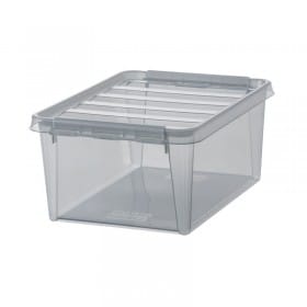 Boîte de rangement grise transparente 14 litres