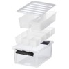 Boîte de rangement 14 litres avec 7 bacs et couvercle