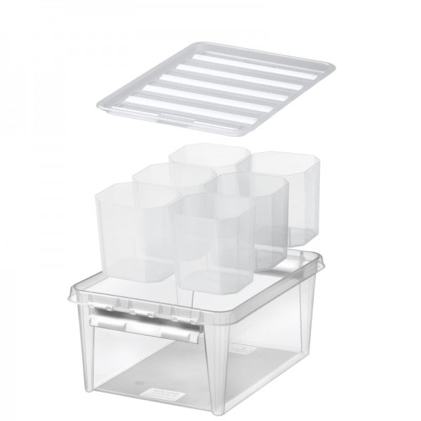 Boîte de rangement 14 litres avec 6 casiers séparés