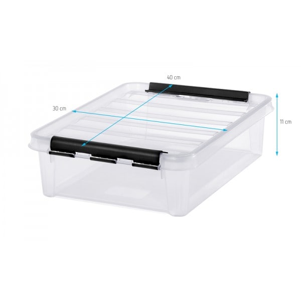Boîte en plastique plate avec couvercle 8 litres