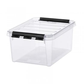 Boîte en plastique transparente avec couvercle et clips 8 litres