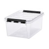 Boîte en plastique transparente avec couvercle et clips 8 litres