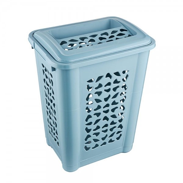 Panier à linge sale avec couvercle et fente 60 litres