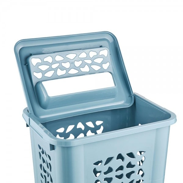 Panier à linge sale avec couvercle et fente 60 litres