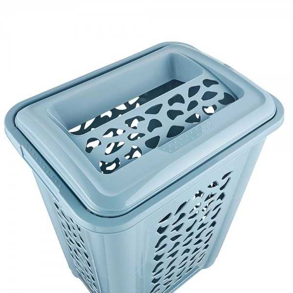 Panier à linge sale avec couvercle et fente 60 litres